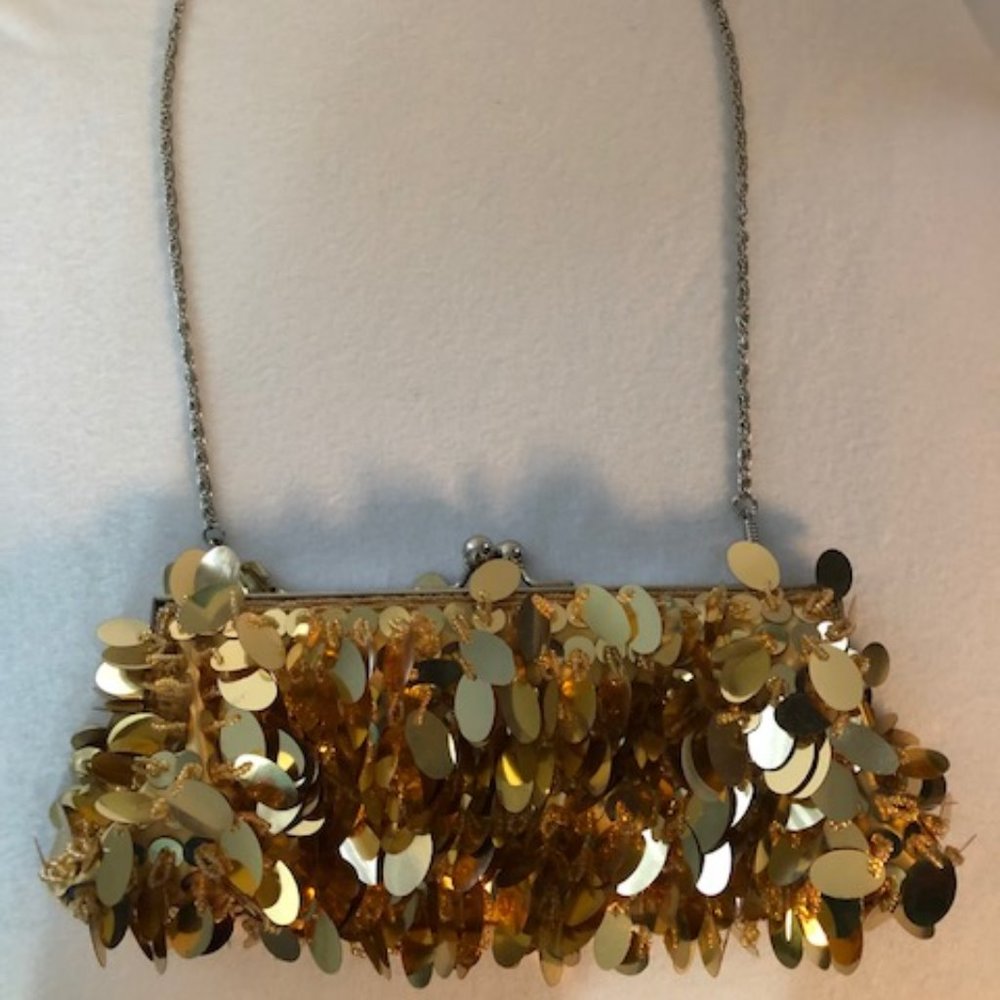 Gold Sequin Purse, Dressy, Casual